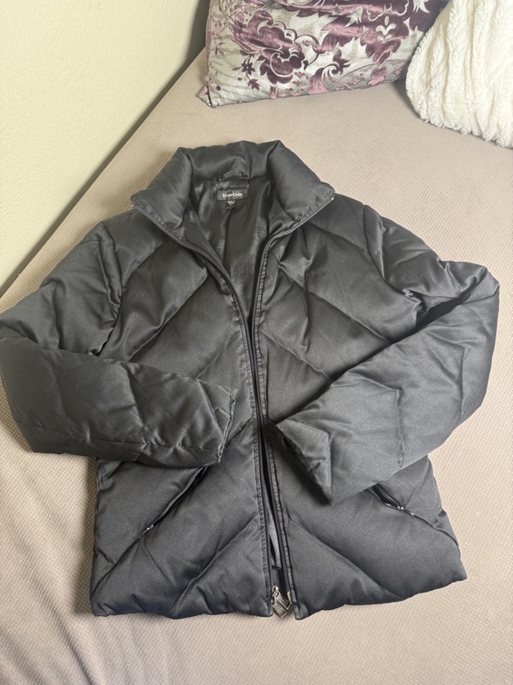 bebe Black Quilted Puffer Jacket